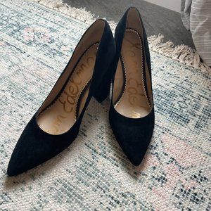 Sam Edelman Black Suede Block Heels